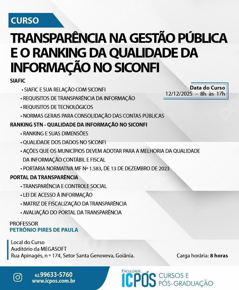 Transparência Na Gestão Pública E O Ranking Qualidade Da Informação No Siconfi