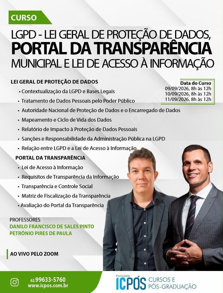 LGPD lei Geral de Proteção de Dados, lei de Acesso á Informação e o Portal da Transparência Municipal