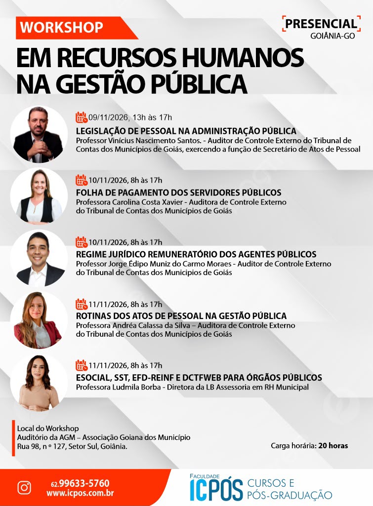 Banner Workshop de Recursos Humanos na Gestão Pública